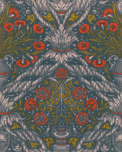 Mind the Gap Wallpaper Mind The Gap   FLORAL ORNAMENT Scarlet   (WP20471)