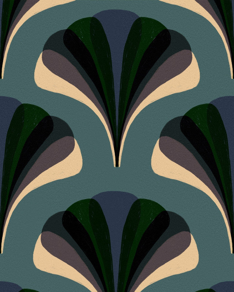 Mezzelune Kale Wallpaper by Mind the Gap Designer Wallpaper LA DOLCE VITA Textured Matte Made in Europe Paste the wall 1 roll x 20.47 x 9.8 yards - Swanky Fabrics -