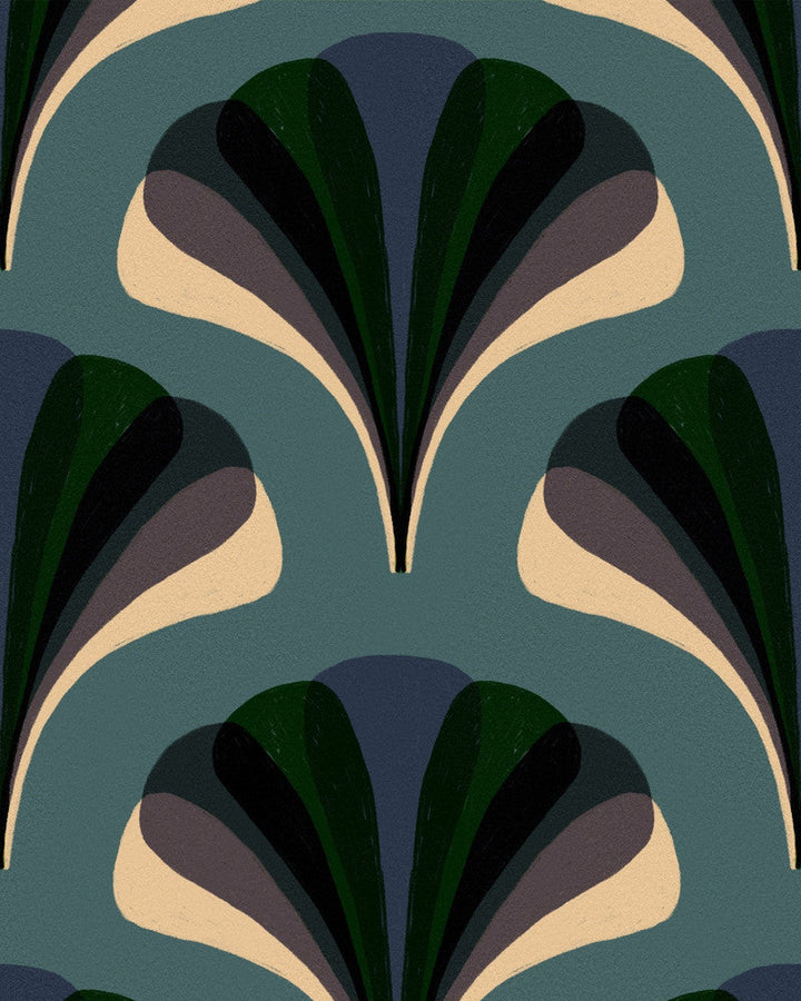 Mezzelune Kale Wallpaper by Mind the Gap Designer Wallpaper LA DOLCE VITA Textured Matte Made in Europe Paste the wall 1 roll x 20.47 x 9.8 yards - Swanky Fabrics -