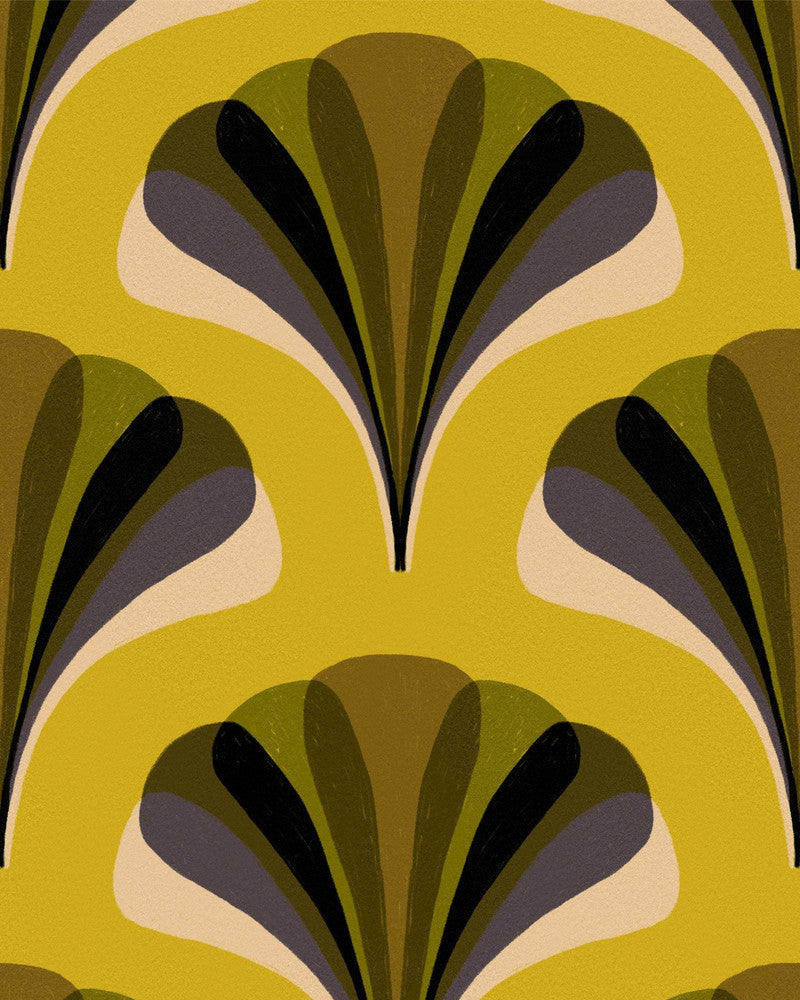 Mezzelune Zucca Wallpaper by Mind the Gap Designer Wallpaper LA DOLCE VITA Textured Matte Made in Europe Paste the wall 1 roll x 20.47 x 9.8 yards - Swanky Fabrics -