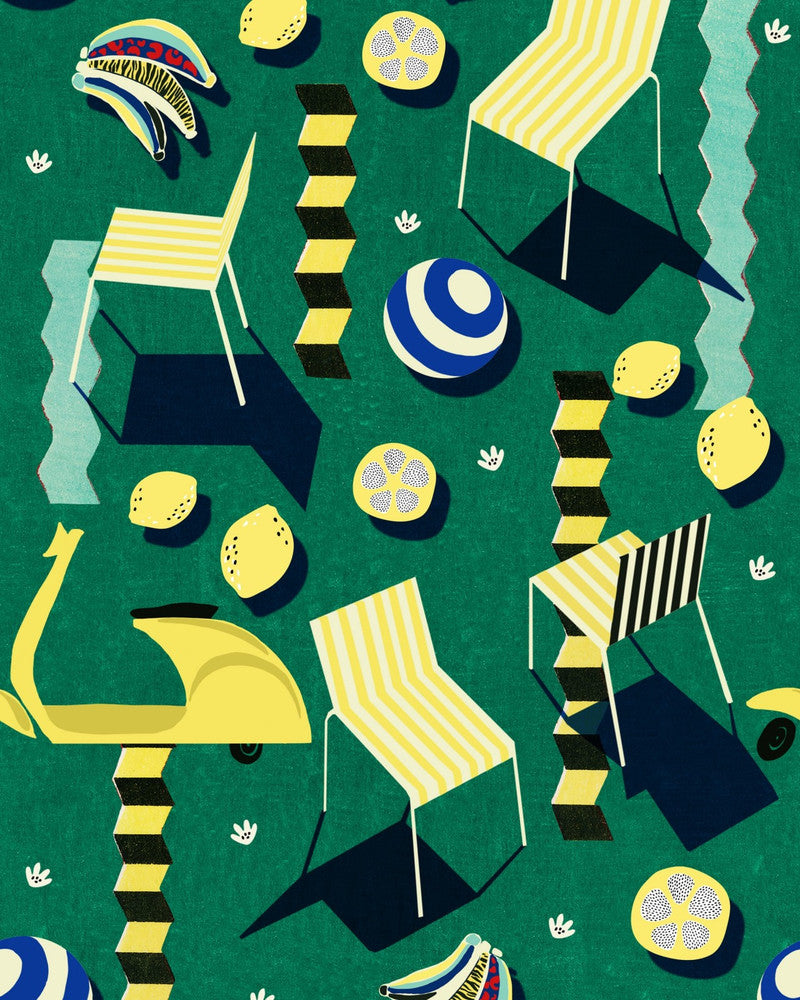 Moto Bello Green Wallpaper by Mind the Gap Designer Wallpaper LA DOLCE VITA Textured Matte Made in Europe Paste the wall 1 roll x 20.47 x 9.8 yards - Swanky Fabrics -