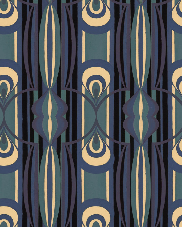 Caramella Blu Wallpaper by Mind the Gap Designer Wallpaper LA DOLCE VITA Satin Matte Made in Europe Paste the wall 1 roll x 20.5 x 10.9 yards - Swanky Fabrics -