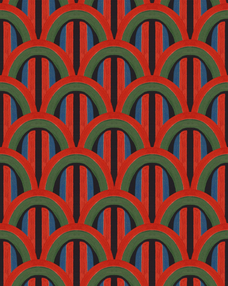 Mind The Gap Wallpaper ESTIVO Settembre Wallpaper (WP30192) | WP30192 | LA DOLCE VITA | 1 roll x 20.5 x 393.7 in | 0.52m / 20.5in | 10m / 393.7in | 4.68mp | 50cm / 19.6in | Black, Blue, Green, Red | Satin Matte | Paste the wall | 1-roll in a box | Fabric Carolina | https://www.fabriccarolina.com/