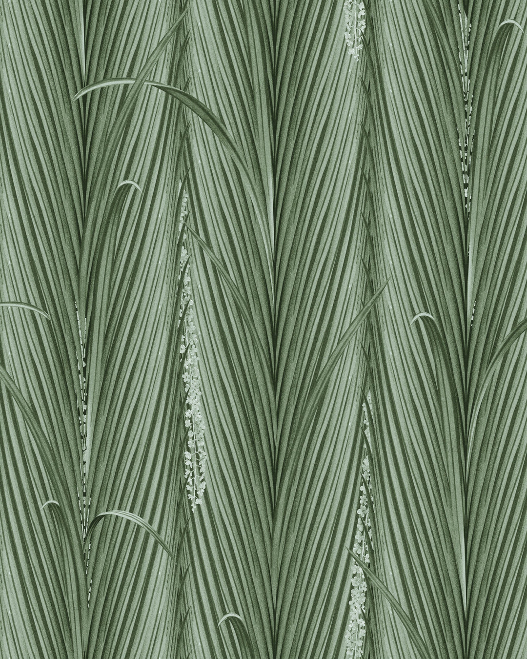 DANUBE FOLIAGE Absinthe Wallpaper (WP30216) by Mind The Gap | WP30216 | THE WETLANDS | 1 roll x 52 x 1000 cm / 20.5x393.7 in | 0.52m / 20.5in | 10m / 393.7in | 5.20sqm / 55.9sq ft | 60cm / 23.6in | White, Green | Non-woven Satin | Paste the wall | 1 roll in a box | Fabric Carolina | https://www.fabriccarolina.com/
