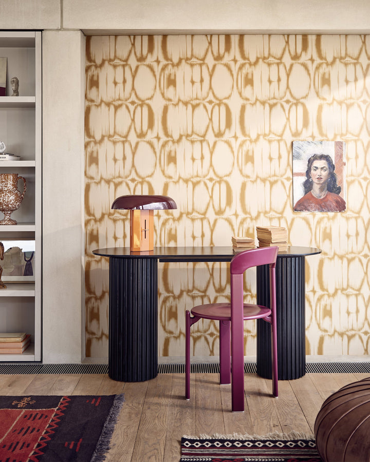 RESONANCES Burgundy Wallpaper (WP30239) by Mind The Gap | WP30239 | JAZZ LIVE | 1 roll x 52 x 1000 cm / 20.5 x 393.7in | 0.52m / 20.5in | 1000 cm / 393.7in | 5.20sqm / 55.9sq ft | 50cm / 19.6in | Green, Burgundy | Non-woven Satin | Paste the wall | 1 roll in a box | Fabric Carolina | https://www.fabriccarolina.com/