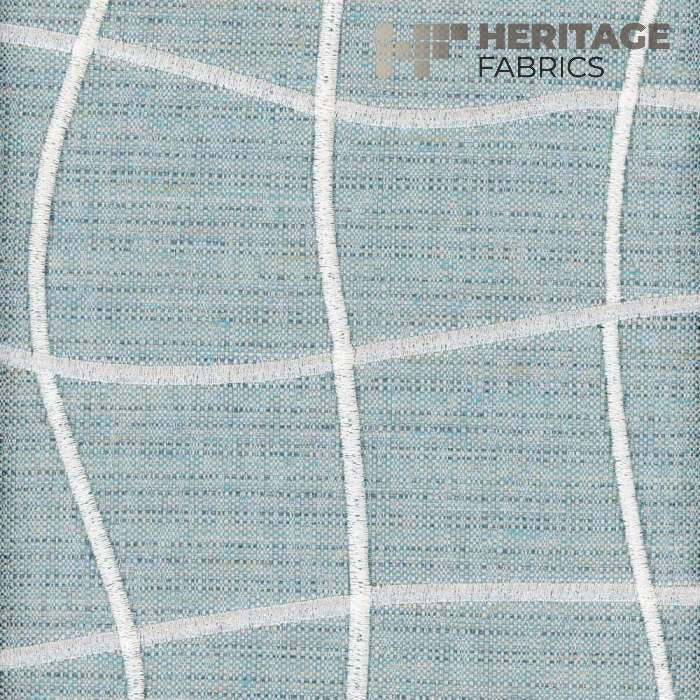 Wyndam Surf by Heritage Designer Fabric - 83% Poly 12% Cotton 5% Viscose India 30,000 Horizontal: 17" and Vertical: 12" 54" - Swanky Fabrics -