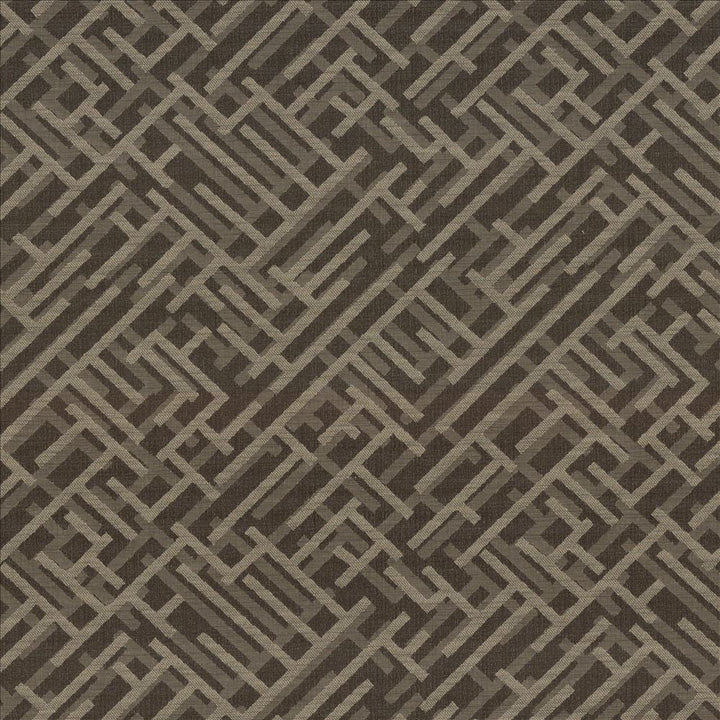 Zen Fret Cocoa by Kasmir Designer Fabric 5084 56% Polyester
34% Rayon
8% Cotton
2% Flax
 USA </p><p>Repeat: Horizontal: 12 7/8 inches and Vertical: 12 6/8 inches 54 - Swanky Fabrics -