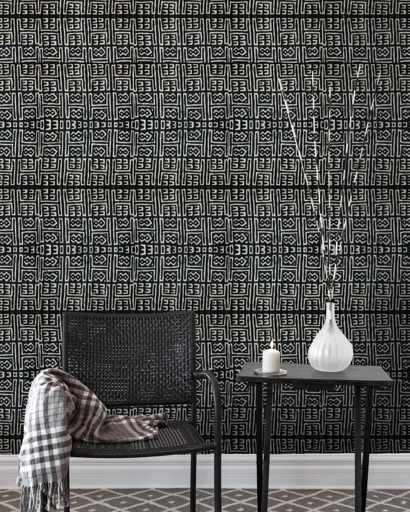 Mind The Gap Wallpaper ZULU (WP20260) | WP20260 | PREMIUM DESIGNER WALLPAPER COLLECTION | 3 rolls x 20.5 x 118.1 in | 0.52m / 20.5in | 3m / 118in | 4.65mp | 300cm / 118in | Black, White | Non-woven | Paste the wall | 3-rolls in a box | Fabric Carolina | https://www.fabriccarolina.com/